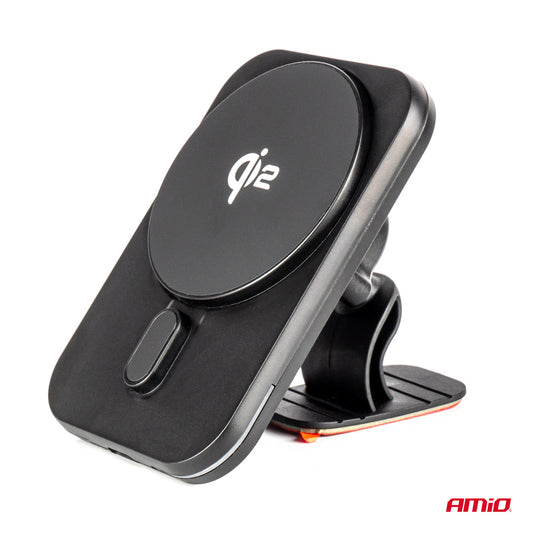 Suport auto magnetic cu încărcare wireless Qi2 15W