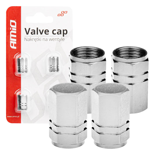 Set 4 capace valve din aluminiu – argintii